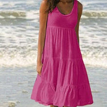 Load image into Gallery viewer, Jocoo Jolee Women Causual O Neck Sleeveless Ruffles Mini Dress