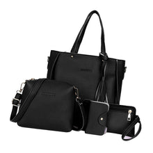 Load image into Gallery viewer, 4pcs/Set PU Leather Handbag Fringe Shoulder Bags Purse Set Tote Bag Crossbody Bag Wallet Purse Messenger Satchel for Women