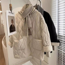 Load image into Gallery viewer, Winter Stitching Diamond Lattice Cotton-padded For Women Baggy Coat