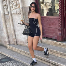 Load image into Gallery viewer, Fashion Off-shoulder Stitching Strapless Pants Suit Women