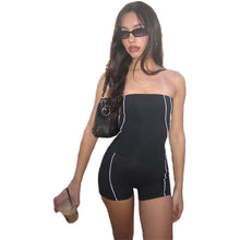Load image into Gallery viewer, Fashion Off-shoulder Stitching Strapless Pants Suit Women