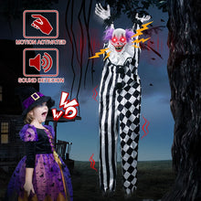 Load image into Gallery viewer, Motion Activated Prop Animatronic Clown/Corpse  Outdoor Decorations Scary Light-Up Red Eyes&Sound Talking Ghost