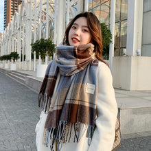 Load image into Gallery viewer, Luxury Plaid Winter Warm Cashmere Scarf
