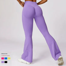 Load image into Gallery viewer, Fashion Wide Leg Tight Seamless Hip Lifting Yoga Bell-Bottom Pants Abdominal-Shaping High Waist Bootcut Casual Sports Pants Pants
