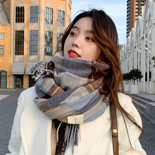 Load image into Gallery viewer, Luxury Plaid Winter Warm Cashmere Scarf