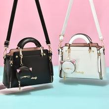 Load image into Gallery viewer, Women Shoulder Messenger Bags PU Leather Fashion Designer Adjustable Strap Crossbody Handbags with Cat Pendant Purse Ladies Girl