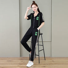 Load image into Gallery viewer, 2023 Summer New Women Tracksuit Loose Fashion Casual Short Sleeve Hooded Top Pants