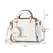 Load image into Gallery viewer, Women Shoulder Messenger Bags PU Leather Fashion Designer Adjustable Strap Crossbody Handbags with Cat Pendant Purse Ladies Girl