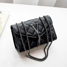 Load image into Gallery viewer, Black Luxury Handbags e Women PU Leather Messenger Shoulder Bag