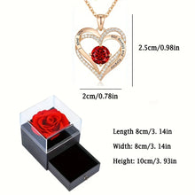 Load image into Gallery viewer, Rose In A Box Plus Red Zircon Pendant