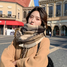 Load image into Gallery viewer, Luxury Plaid Winter Warm Cashmere Scarf