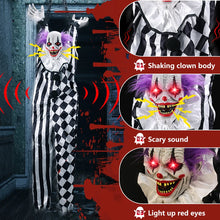 Load image into Gallery viewer, Motion Activated Prop Animatronic Clown/Corpse  Outdoor Decorations Scary Light-Up Red Eyes&Sound Talking Ghost