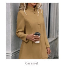 Load image into Gallery viewer, New Fall And Winter Lapels Slim-fit Wool Solid Color Fashion Temperament Coat
