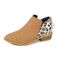 Load image into Gallery viewer, Fashion Leopard Print Boots Women Pointed Toe Chunky Heel Back Zipper Shoes