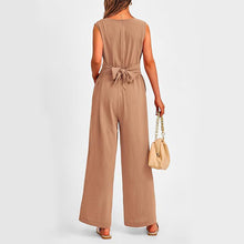 Load image into Gallery viewer, New V-neck Sleeveless Long Jumpsuit