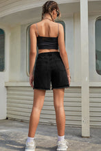Load image into Gallery viewer, Buttoned Raw Hem Denim Shorts