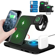 Load image into Gallery viewer, 15W Qi Fast Wireless Charger Stand For iPhone 11 XR X 8 Apple Watch 4 in 1 Foldable Charging Dock Station - foxberryparkproducts