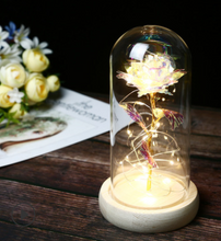 Load image into Gallery viewer, Beauty And The Beast Rose In LED Glass - foxberryparkproducts