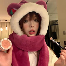 Load image into Gallery viewer, Winter Bear Hat Scarf Gloves One Body Autumn and Winter