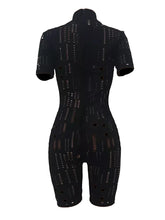 Load image into Gallery viewer, Cut Out Bodycon Jumpsuit Short Sleeve