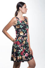 Load image into Gallery viewer, Women's Aster Pocket Black Floral Fashion Dress - foxberryparkproducts