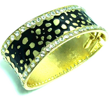 Load image into Gallery viewer, Leopard Design Hinged Cuff Bangle - foxberryparkproducts