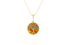 Load image into Gallery viewer, Large Gold Plated Tree of Life Pendant - foxberryparkproducts