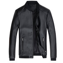 Load image into Gallery viewer, Men's Stand-Up Collar Leather Jacket