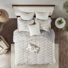 Load image into Gallery viewer, Cotton Jacquard Duvet Cover Set Gray/Blush 094 - foxberryparkproducts