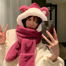 Load image into Gallery viewer, Winter Bear Hat Scarf Gloves One Body Autumn and Winter