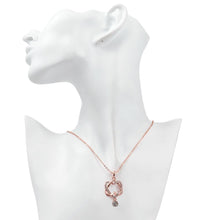 Load image into Gallery viewer, Crystal Double Heart Necklace in 18K Rose Gold Plated - foxberryparkproducts