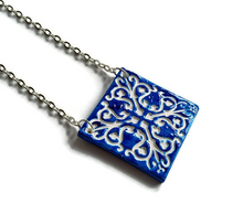 Load image into Gallery viewer, LARA - Blue Azulejo Necklace - foxberryparkproducts