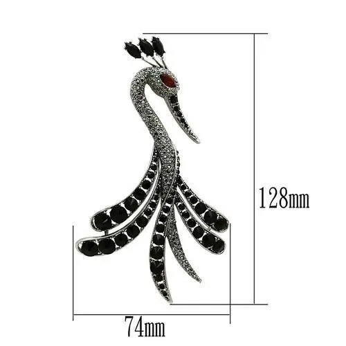 LO2393 - Imitation Rhodium White Metal Brooches with Top Grade Crystal in Multi Color - foxberryparkproducts