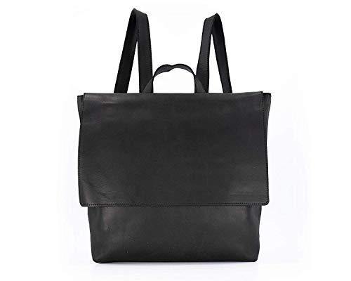 Classic Black Leather Backpack, Laptop Handbag - foxberryparkproducts