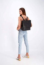 Load image into Gallery viewer, Classic Black Leather Backpack, Laptop Handbag - foxberryparkproducts