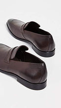 Load image into Gallery viewer, Hugo Boss Mens Highline Leather Square Toe Penny Loafer, Dark Brown, Size 11.0 - foxberryparkproducts