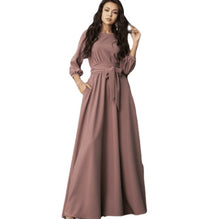 Load image into Gallery viewer, Autumn Women Casual Bow Maxi Sashes Dress - foxberryparkproducts