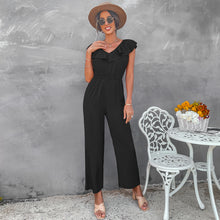 Load image into Gallery viewer, European And American Women's Solid Color Open Back Jumpsuit Summer Off Shoulder Casual Sundress Women Beachwear Jumpsuit Ruffle High Waist Jumpsuits Female Overalls Body Mujer - foxberrypark