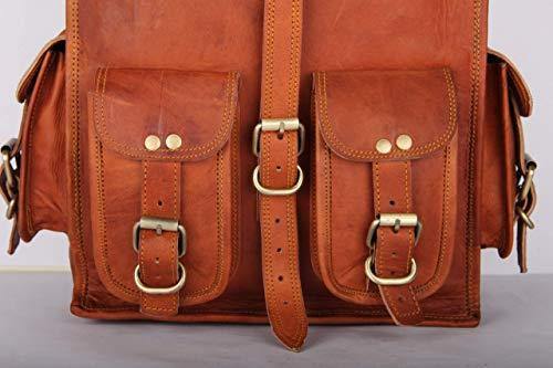 Leather Messenger Bag Briefcase Satchel - 2-in-1 Rucksack and Courier Bag, Fits 15-inch MacBook Crossbody or On Your Back - Handmade 15” Laptop, iPad - Rich Patina Improves with Age - Men or Women - foxberryparkproducts