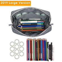 Load image into Gallery viewer, Large Makeup Bag Zipper Pouch Travel Cosmetic Organizer for Women and Girls (Large, Grey) - foxberryparkproducts