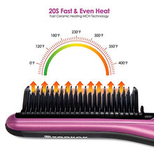 Load image into Gallery viewer, Fast Heating Hair Straightener Brush - Anti Scald Ceramic Straightener Brush,Anti Scald Ceramic Straightener Brush with 6 Temp Settings 20 Minute Auto-Off Straightening Comb for Home,Travel a