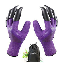 Load image into Gallery viewer, Garden Genie Gloves, Waterproof Garden Gloves with Claw For Digging Planting, Best Gardening Gifts for Women and Men. (Purple) - foxberryparkproducts