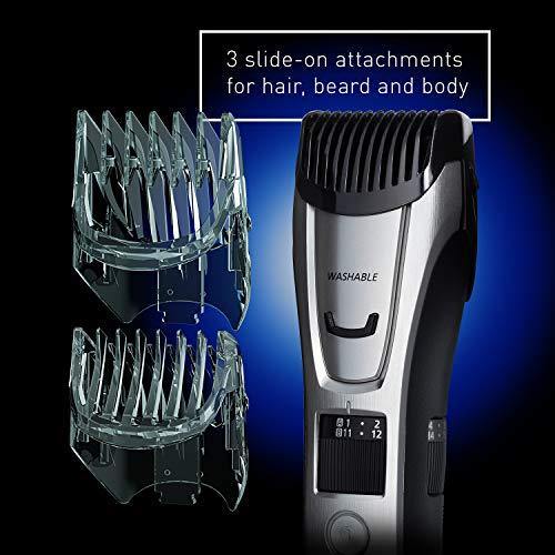 Panasonic Multigroom Beard Trimmer Kit For Face, Head, Body Hair Styling and Grooming, 39 Quick-Adjust Dial Trim Settings, Cordless/Cord, – ER-GB80-S, Silver - foxberryparkproducts