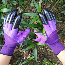 Load image into Gallery viewer, Garden Genie Gloves, Waterproof Garden Gloves with Claw For Digging Planting, Best Gardening Gifts for Women and Men. (Purple) - foxberryparkproducts