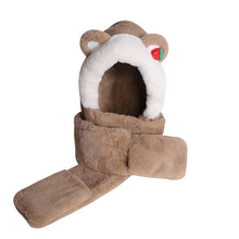 Load image into Gallery viewer, Winter Bear Hat Scarf Gloves One Body Autumn and Winter