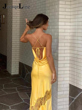 Load image into Gallery viewer, Sleeveless Bodycon Midi Lace Satin Dress