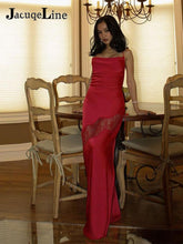 Load image into Gallery viewer, Sleeveless Bodycon Midi Lace Satin Dress