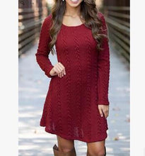 Load image into Gallery viewer, Women Causal Short Sweater Dress Female Autumn Winter White Long Sleeve Loose knitted Sweaters Dresses - foxberryparkproducts