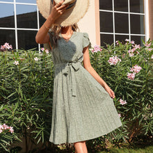 Load image into Gallery viewer, Quality High-End Mid-Waist Solid Color Cotton Green Mid-Length Skirt - foxberryparkproducts