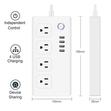 Load image into Gallery viewer, Smart Power Strip,WiFi Power Bar Multiple Outlet Extension Cord - foxberryparkproducts